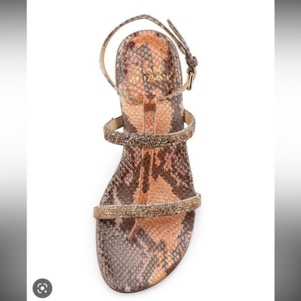Stuart Weitzman Rock‎ along brick ombré python lether sandal